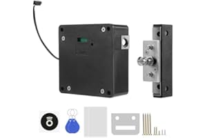 Liseng Electronic Cabinet Lock Hidden DIY Invisible Cabinet Lock RFID Home Office Smart Drawer Locker for Door Wardrobe Cupboard (Black)