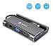 Produktbild QKa USB C Hub zu HDMI Adapter, 7 in 1 Typ C Multiport Adapter mit 4K HDMI, 1000Mbps Ethernet, Telefonhalter, VGA, 3 × USB 3.0, Typ C Ladeanschluss für MacBook Pro,