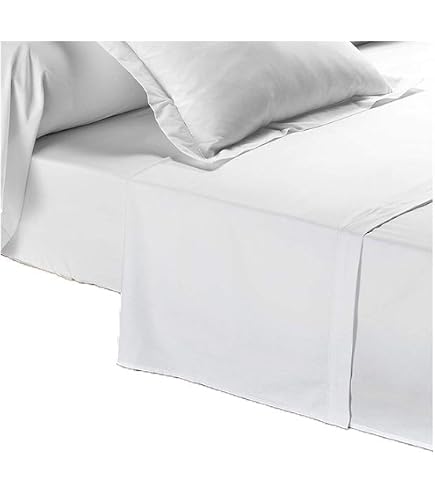 Drap plat, percale - Blanc - 180x290 cm | , créateur d'intérieur