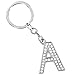 Produktbild OSYARD Schlüsselanhänger,Keychain,Keyring,Schlüsselring,A-Z Initialen Brief Schlüsselbund Glänzend Silber Schlüssel Ring Taschen Rucksäcke Anhänger Zubehör