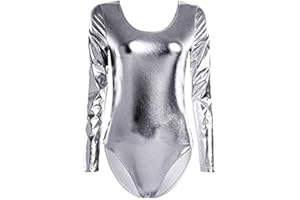 CARNAVALIFE Maillot Ballet Mujer de Manga Larga y Cuello Redondo, Maillot Danza Niña para Bailarina Gimnasia, Consulte la Tabla de Tallas Antes de Comprar