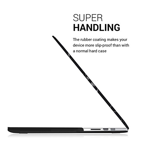 kwmobile Hardcase Laptop Hülle für Apple MacBook Pro Retina 15″ (ab Anfang 2013) – Marmor Design Schwarz Weiß dünne gummierte Schutzhülle Cover Case Tasche - 3