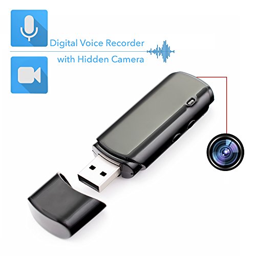 MiniTehnics&reg; Grabadora de Voz / C&aacute;mara Esp&iacute;a DVR - Memoria USB 32GB | 25 Horas en Modo Audio 5 Horas en V&iacute;deo | Mini C&aacute;mara Oculta Port&aacute;til y USB Grabadora Espia de Audio MIC-FD25