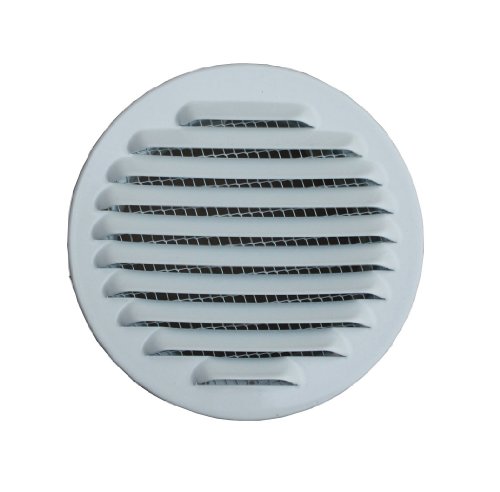 Lüftungsgitter Aluminium weiss mit Stutzen, DN 145-150 mm - 2