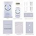 Wireless Doorbell, VicTsing Portable 4-in-1 Multi-function Cordless Doorbell Door Chime at 500-feet Range with 36 Chimes Tones, 3 Levels of Adjustable Volume & Blue LED Light - White