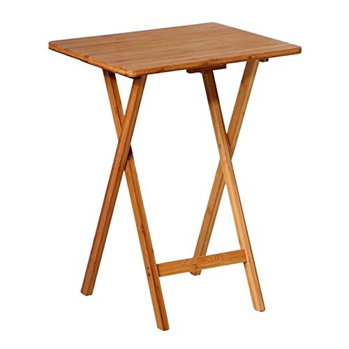 Mesita plegable nórdica marrón de bambú para cocina Sol Naciente