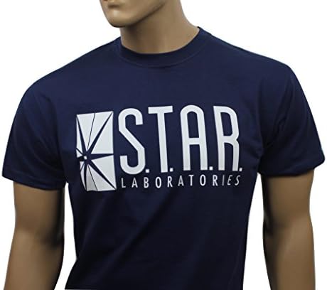 Star Labs Mens DC Comics t Shirt Blue