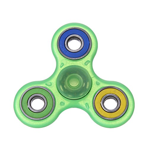 Rinhoo Glow in the Dark Hand Spinner Fidget Tri-Spinner Toys With Premium Hybrid Ceramic Bearing Perfect For ADD, ADHD, Anxiety, and Autism Adult Children (Orange)