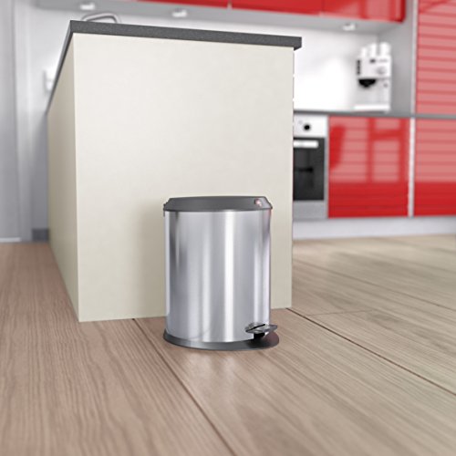 Hailo 0513-319, T1 M, Tret-Abfallsammler, 13 Liter, stahlblech silber - 2