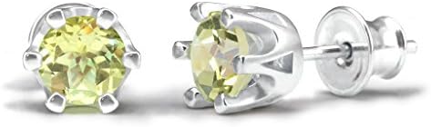 Fickle Jade Gemstone Stud Earrings 2g 925 Sterling Silver 15mm