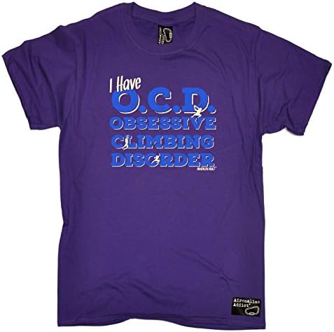 Adrenaline Addict Premium Mens I Have OCD Climbing T-Shirt Tee/Rock Climbing Funny Fashion Birthday Gift Bouldering accessories Clothing Christmas Present For him