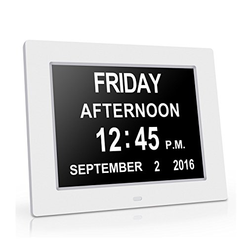 Große Digitaluhr -Das Original-Gedächtnis-Verlust-Digital-Kalender-Tag Uhr mit Extra Large Non-Abbreviated Day & Month.8 '' Clock Perfekt für sehbehinderte Senior Living Niederlassungen Startseite