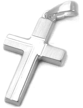 Unbespielt Kettenanhänger Silberanhänger für Halskette Religion Unisex Kreuz diamantiert Silber 20 x 12 mm inkl...