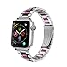 Produktbild Waotier für Apple Watch 44mm Armband für Apple Watch 42mm Armband Edelstahl Ersatzarmband mit Marmor Muster für Apple Watch Series 4/3/2/1 mit Edelstahl Verschluss Kompatibel iWatch 42mm 44mm (Lila)