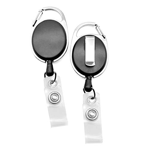 1 Pcs Rétractable Pull Porte-clés Lanière ID Badge Titulaire Nom Tag Carte Ceinture Clip Boucle Badge Bobine Noir Couleur