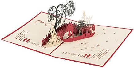 Pop Up Greeting Cards | City Bride and Groom, Strollers And Cake, Heart, Tree and Ship | High Quality Card Gift for many occasions Original Premium Quality by SmartRegard |  Liebespaar auf Boot vor Brücke
