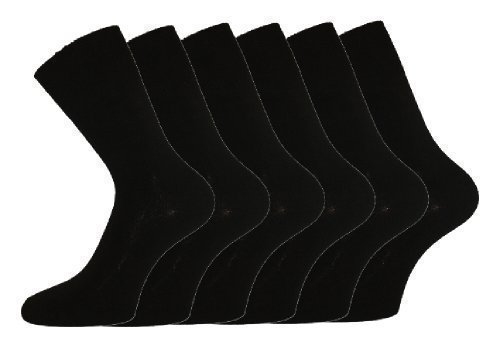 LADIES Cotton LOOSE TOP SOCKS Size 4-6 6-pack BLACK