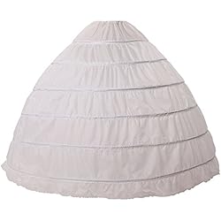 BEAUTELICATE Crinolina Enaguas Mujer Largas para Vestidos de Novia Boda Faldas 6 Aros hasta el Piso(más Colores)
