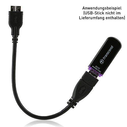 Wicked Chili USB-A Adapter Kabel für microUSB 3.0 OTG Handy & Tablet z.B. Samsung S5, Samsung Note 3, NotePRO 12.2 (Host für Cardreader, Tastatur, Maus) - 2