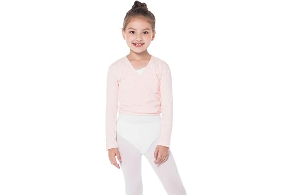 Bezioner Cache-Coeur de Danse Coton Veste de Ballet Manches Longues Manteau pour Enfants Filles Femmes