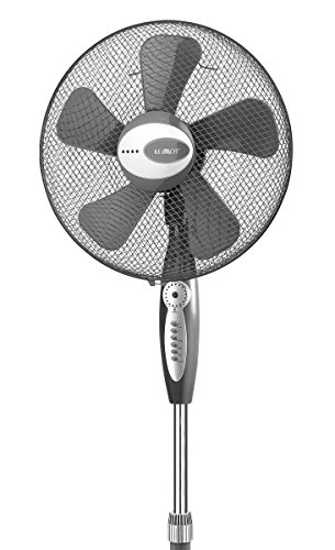 KEMOT URZ3353 Standventilator mit Fernbedienung, automatische Oszilationsfunktion 75 Grad, 8 Geschwindigkeitsstufen, 3 Funktionsmodus, Standfuß höhenverstellbar (115-135 cm), Neigungswinkel verstellbar, grau - 2