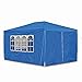 Produktbild JOM Gartenpavillon mit 4 Seitenwänden, 3 x Fenster und Tür mit Reisverschluss, PE 100G, Allzweck/Party/Fest und Gartenzelt, 3 x 4 m, marine blau