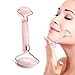 Produktbild Jade Roller Massagegerät, Jade Roller Gesichtsroller, Anti-Aging heilend, verjüngt Gesicht und Nackenhaut Massagesteine in Geschenkbox, Rosenquarz-Massage-Werkzeug (Rose)