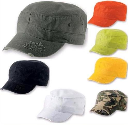Army Destroyed Cap im Fidel Castro Kuba Look. Fullcap im Military Style in 7 Farben und den Grössen S/M und L/XL