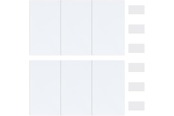 UFURMATE Fyrkantig vägghålsskyddsplatta 6 st PVC-plast takskydd tomt rund dekorativ väggplatta för hål, repor (rent vit, 126 x 76 mm)