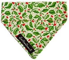 Winter Berry Christmas Dog Bandana Large