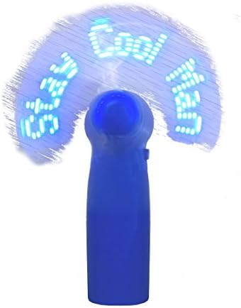 Message Fan Handheld Portable LED Message Cooling Fan (Various Colours &amp; Messages) (Blue (Stay Cool Man))