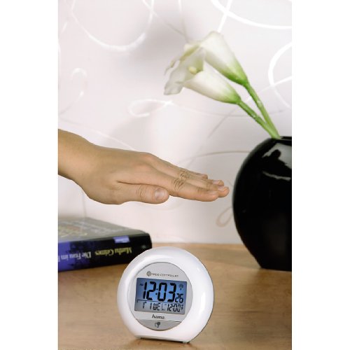 Hama Funkwecker „RC 600“, mit zwei Weckzeiten, Thermometer, Datum und Bewegungssensor, weiß - 3