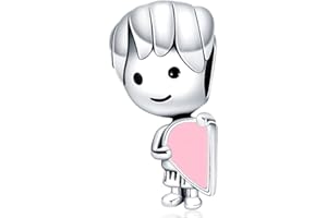 Pandach Ciondolo in Argento Sterling 925 Charm Bead Compatibile con Bracciale e Collane Europei da Donna,Perline Intarsio con Zircone chiaro, Regali per donne