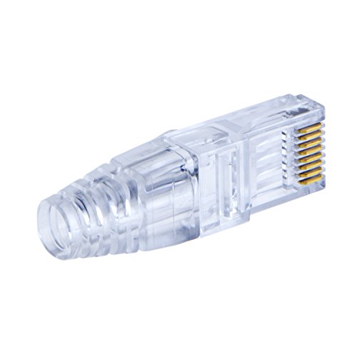 CableCreation 100-PACK Cat6a RJ45-Stecker mit Haube Stecker, Transparent - 5