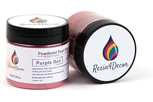 RESIN4DECOR Purple Red pigmento de mica nacarados en polvo metálico para proyectos de resina epoxi, joyería, proyectos de artesanía, mesa de epoxi, tablero, bandeja, lienzo, pintura, 25g