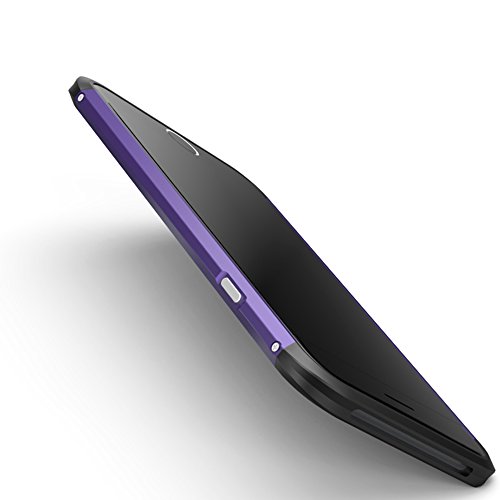 iPhone 6   6S 4 7  Funda   SHANGRUN Metalico Metal Aluminio Bumper Protectora Protector Funda Tapa Caso Carcasa Cover para iPhone 6   6S 4 7  Morado Negro