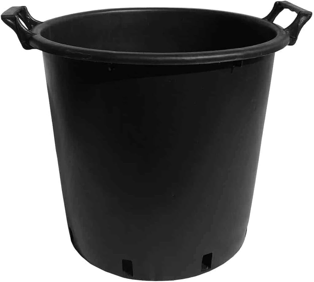 Elixir Gardens Large Strong Outdoor Plastic Plant Pot/Tree & Shrub Pots with Handles | 30, 35, 50, 75, 80, 95, 110 & 130 L Plastic Planter Pots in 1-10 Quantities | 35 Litre x 5