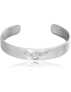 Llords Schmuck klassischer Phoenix Phönix Feuervogel Armreif graviert, feinster Zinn Metall Modeschmuck