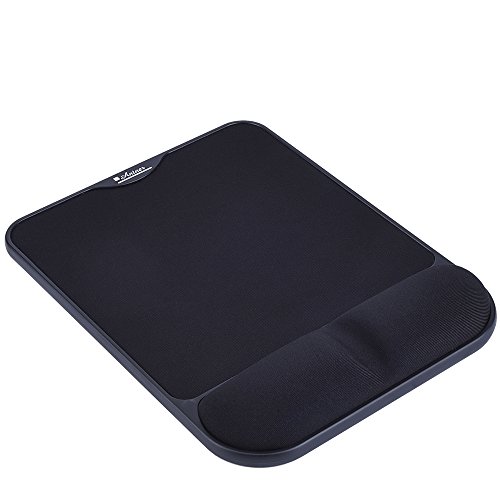 Antner Ergonomische Design Mauspad mit Gedächtnis Schaum Handgelenk Auflage Anti-Rutsch,schwarz