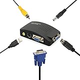video vga adapter [ Plug und Play ] In Sekunden installieren, Strom einstecken und es funktioniert, keine Einstellung erforderlich, einfach zu bedienen, Stromversorgung über USB-Anschluss. Kompakte und tragbare Größe.