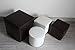 Arketicom Pouf (Puf Puff Pouffe) Footstool Black Faux Leather Water Repellent Crocodile Effect 4 Sizes 35x35x35 Bianco