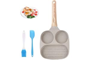 Yuragim Padella per uovo fritto, pancake, padella antiaderente in alluminio per uova fritte a induzione, multifunzionale per hamburger, padella per omelette, per fornelli a induzione e a gas