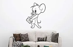 VVWV Mouse & Cheese Wall Stickers for Home Living Kids Bed Room Hall Kitchen Wall Decor Stickers PVC Vinyl Decals L X H 45 X 65 CMS