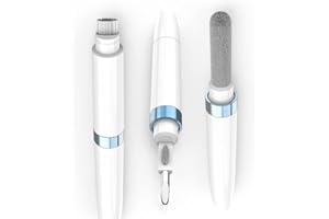 Divono 3 en 1 Airpods Stylo de Nettoyage, Stylo de Nettoyage Bluetooth, Outil de Nettoyage Écouteurs avec Brosse Et Embout MéTal, Multifonction Nettoyant pour Airpods Casques(Blanc+Bleu)