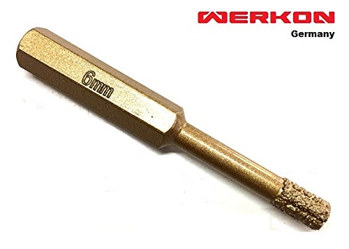 Profi Diamant-Bohrer Fliesenbohrer 6 mm 6Kant Granit Trockenbohrer Marmor Vakuum
