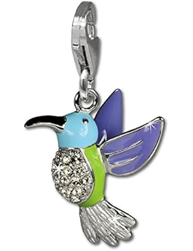 SilberDream Kolibri Charm 925 Sterling Silber Charms Anhänger für Armband Kette Ohrring FC646