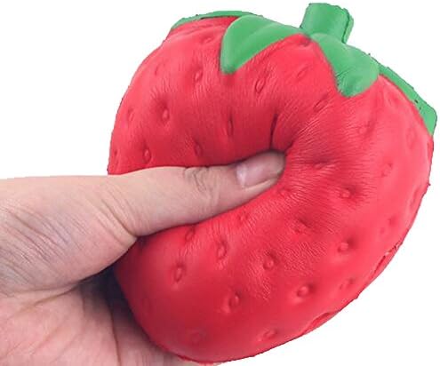 Crasy Shop Jumbo Slow Rising Fruit Squishy Toys Soft Kawaii Cute Strawberry Cream Scented -3.7x4.5 Inches