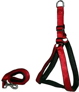 Skora Dog Harness & Leash (0.75 Inch, Red)