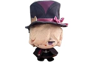 NOOWYE Lyney Plush Figur Anime Lyney Stuffed Figuren PP Baumwolle Haus Auto Dekoration Buch Tasche Anhänger für Fans 12CM