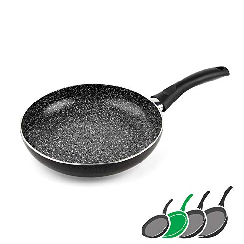 GadHome Classic 24cm Poêle à Frire Antiadhésive, Noire | Poêle en Aluminium avec Poignée Ergonomique | sans PFOA pour Une Cuisson Saine | Résistant au Lave-Vaisselle et à l'Induction